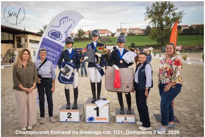 Championnat romand de Dressage 2026 - Podium U21